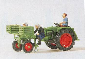 Preiser 17935 HO Tool Carrier with Potato Planters Figures