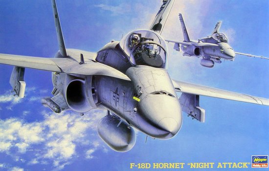 Hasegawa 07203 1:48 F/A18D Hornet Night Attack Military Aircraft Plane Model Kit