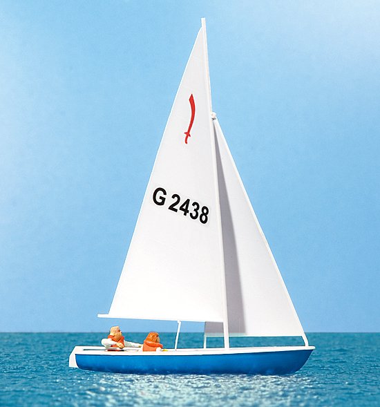 Preiser 10679 HO Korsar Sailing Boat with Sailors Figures