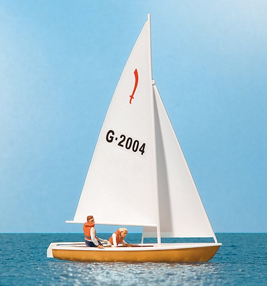 Preiser 10681 HO Korsar Sailing Boat with Sailors Figures
