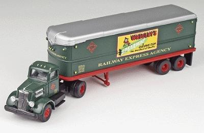 Classic Metal Works 31144 HO Mini Metals REA White WC Tractor/Aerovan Trailer