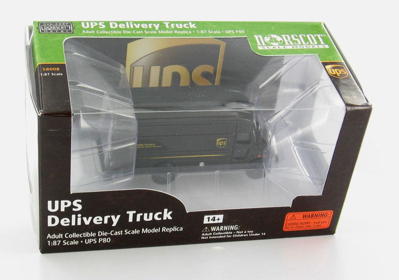 Norscot 58008 1:87 Scale Assembled UPS P80 Delivery Truck Diecast