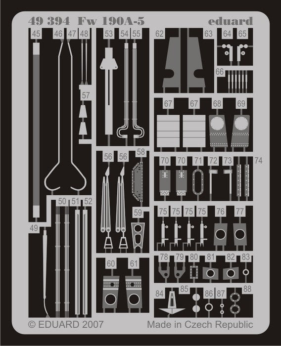 Eduard 49394 1:48 Aircraft Fw 190A-5 Aircraft Kit Detail Parts