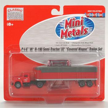 Classic Metal Works 31129 HO Mini Metals P-I-E IH R-190 Semi-Tractor/Trailer Set