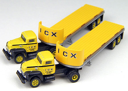 Classic Metal Works 51124 N Mini Metals Yellow ICX IH R-190 Semi-Tractor/Trailer