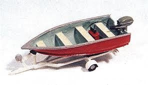 JL Innovative Design 455 HO Fishing Boat Motor & Trailer Unpainted Metal Kit