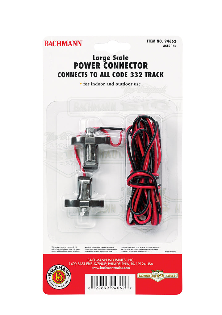 Bachmann 94662 G Scale Power Connector Connects To All Code 332 Track