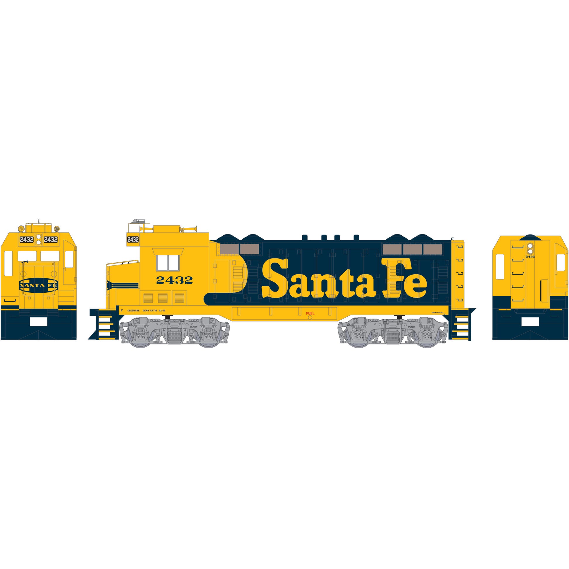 Athearn 89935 HO Scale SP RTR CF7 Diesel Locomotive w/Square Cab #2432