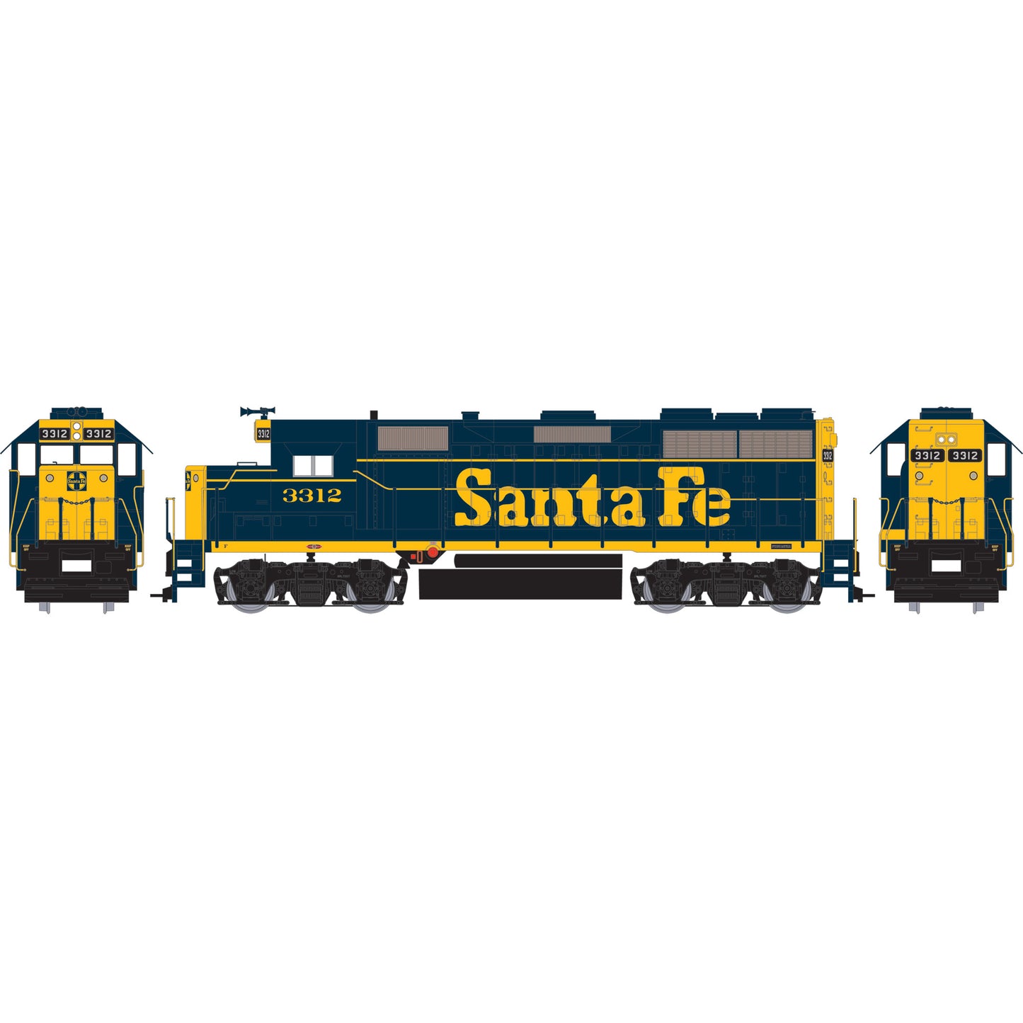 Athearn 96074 HO Santa Fe RTR GP35 Diesel Locomotive #3312