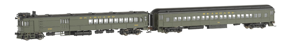 Bachmann 81469 N Scale Seaboard Gas Electric Doodlebug Loco w/Trailer Coach LN/Box