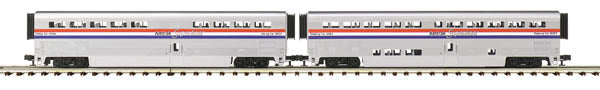 MTH 20-66232 O Amtrak Wide Strip SuperLiner Coach Cars (Set of 2)