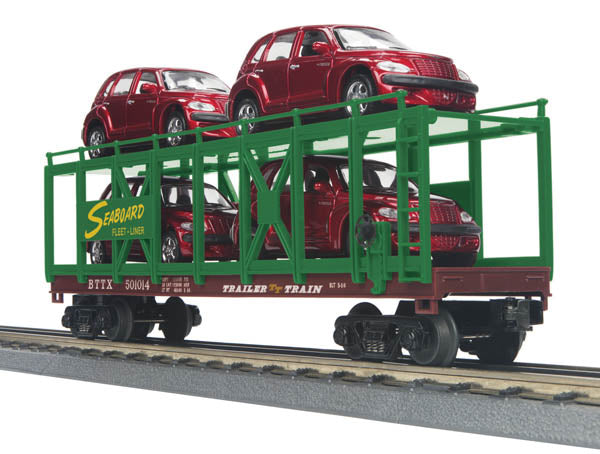 MTH 30-76557 Seaboard Auto Carrier Flat Car with 4 Chrysler PT Cruisers