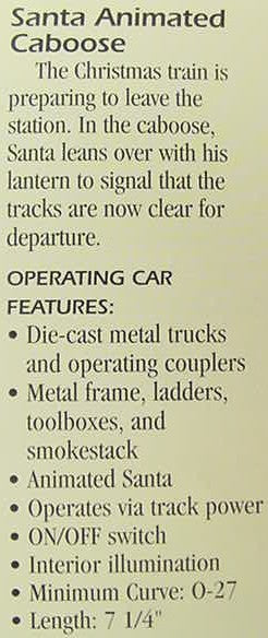 Lionel 6-36803 Santa Animated Caboose LN/Box