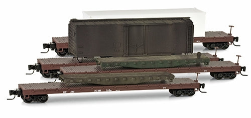 Micro-Trains 99400067 Z Western Pacific 60' Flatcar w/ Wreck Load (Pack of 4)