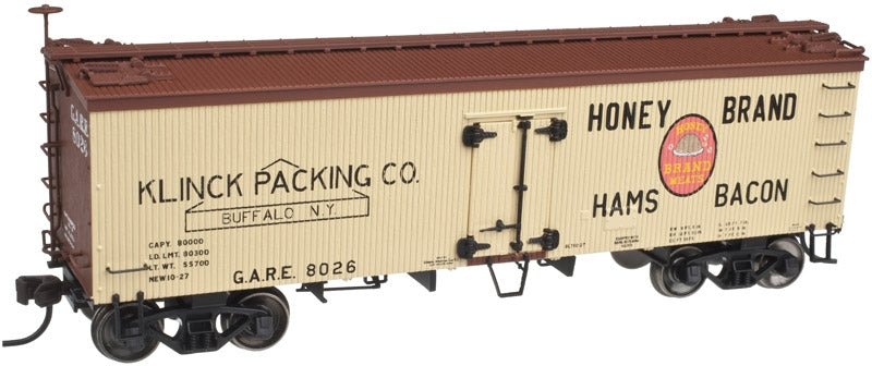 Atlas 20002705 HO Klinck Packing Company36' Wood Reefer w/Truss Rods #8025