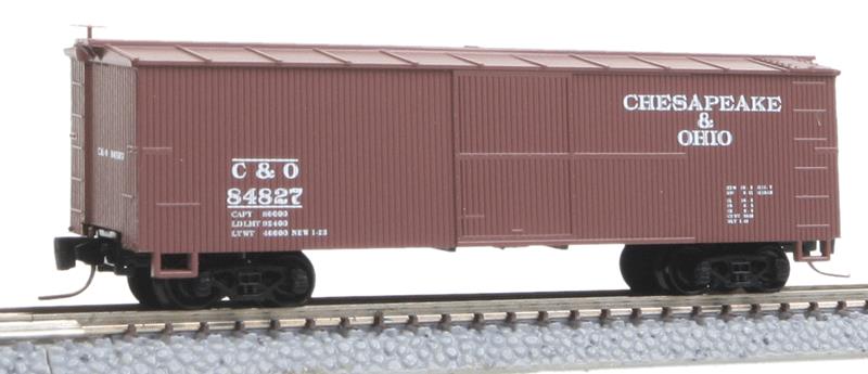Micro-Trains 51500180 Z C&O 40' Double Sheathed Wood Single Door Box Car #84827