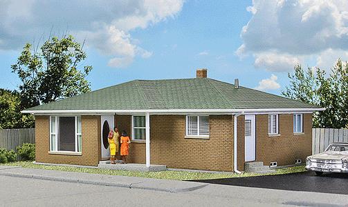 Walthers 933-3777 HO Scale Ranch Tract House Building Kit