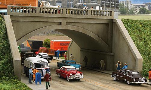 Walthers 933-3196 HO Concrete Arched Road Bridge Street System Structure Kit