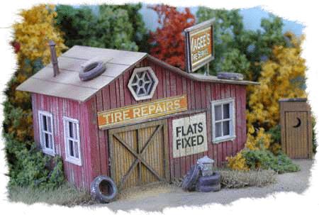 Bar Mills 0772 HO Magee's Tire Repair Service Laser-Cut Wood Kit