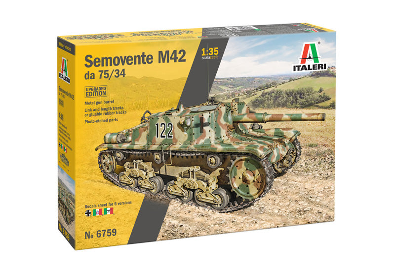 Italeri 6759 1:35 Semovente M42 da 75/34 Upgraded Edition Tank Plastic Model Kit