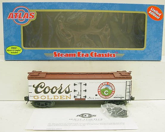 Atlas 8141-4 O Coors Beer 40' Reefer Car (3 Rail) LN/Box