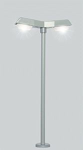 Miniatronics 72-098-01 HO Scale Double Modern Lampposts - Gray - 3 1/8"