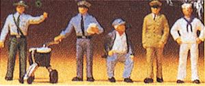 Preiser 10014 HO USA Different Proffesions Figures (Set of 5)