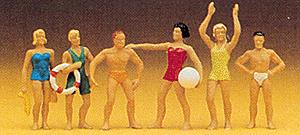Preiser 10070 HO Recreation & Sports Standing Swimmers Figures (Set of 6)