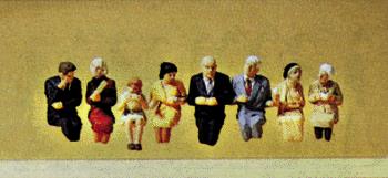 Preiser 10299 HO Seated Travelers Figures for Restaurant Car (Set of 8)