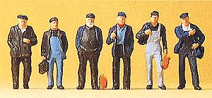 Preiser 10350 HO Industrial Dockers and Workers Figures (Set of 6)