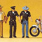 Preiser 10370 HO USA Policemen Figures with Motorcycle (Set of 5)
