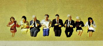 Preiser 10391 HO Scale Seated Passengers For Dinning Car Figures (Set of 8)