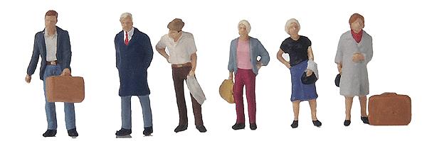 Preiser 10504 HO Standing Passengers Figures (Set of 6)