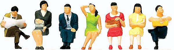 Preiser 10573 HO Seated Chinese Travelers Figures (Set of 7)
