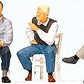 Preiser 10579 HO Waiting Men Sitting on Chair Figures (Set of 5)