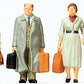 Preiser 10582 HO Early Era III Walking Passengers Figures w/Luggage (Set of 6)