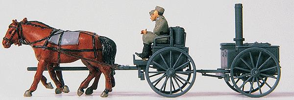 Preiser 16507 HO Unpainted Horse Drawn Field Kitchen Figure Kit (Set of 4)