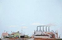 Walthers 949-713 HO Instant Horizons "The Docks" Background Scene