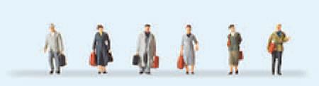 Preiser 79219 N Walking Travelers Era III Figures (Set of 6)