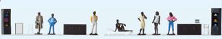 Preiser 17700 HO Retail Shop Interior Figures with Accessories (Set of 7)