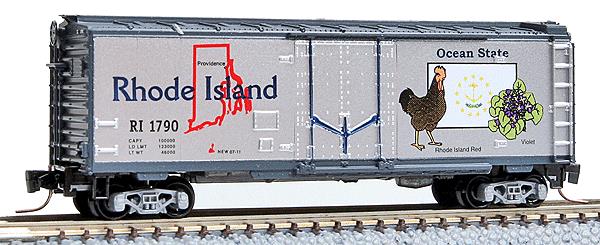 MicroTrains 50200536 Z Scale Rhode Island State Car 40' Plug Door Boxcar #1790 LN/Box
