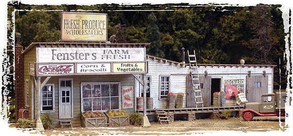 Bar Mills 0142 HO Fenster's Farm Fresh Market Laser Cut Wood Building Kit