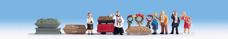 Noch 15576 HO People at the Funeral with Accessories Figures (Set of 6)