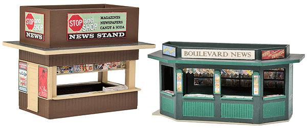 Walthers 933-3773 HO Two City Sidewalk Newsstands Kit