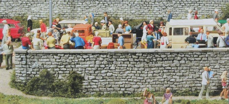 Preiser 18215 HO Quarrystone Wall Combination Plastic Model Kit