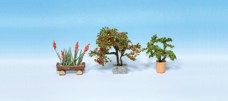 Noch 14020 HO Ornamental Plants In Flower Pots Set #4 (3)