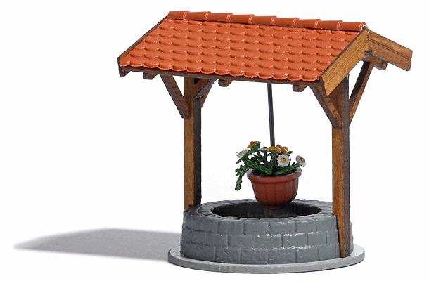 Busch 1524 HO Scale Covered Well With Flowers Kit