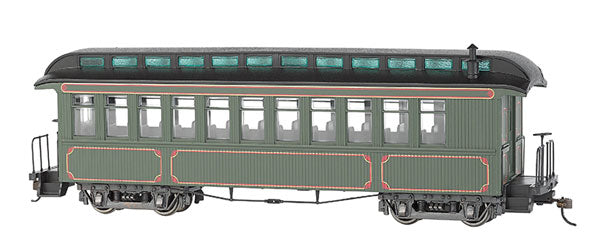 Bachmann 26202 On30 Unlettered Olive Coach/Observation Car with Lighted Interior NIB
