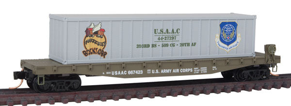 Micro-Trains 04500502 N USAAC Bock's Car 50' Steel Flatcar w/40' Load #667423