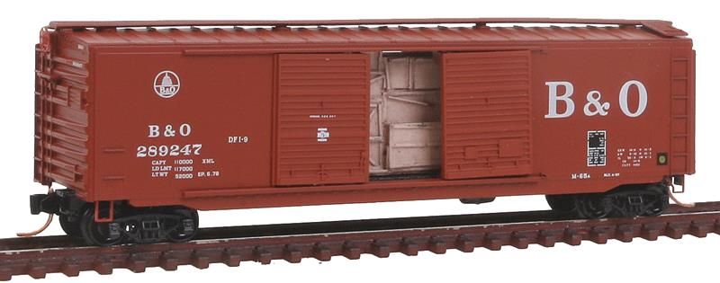 Micro-Trains 03400380 N B&O 50' Standard Double Door Boxcar w/Load #289247